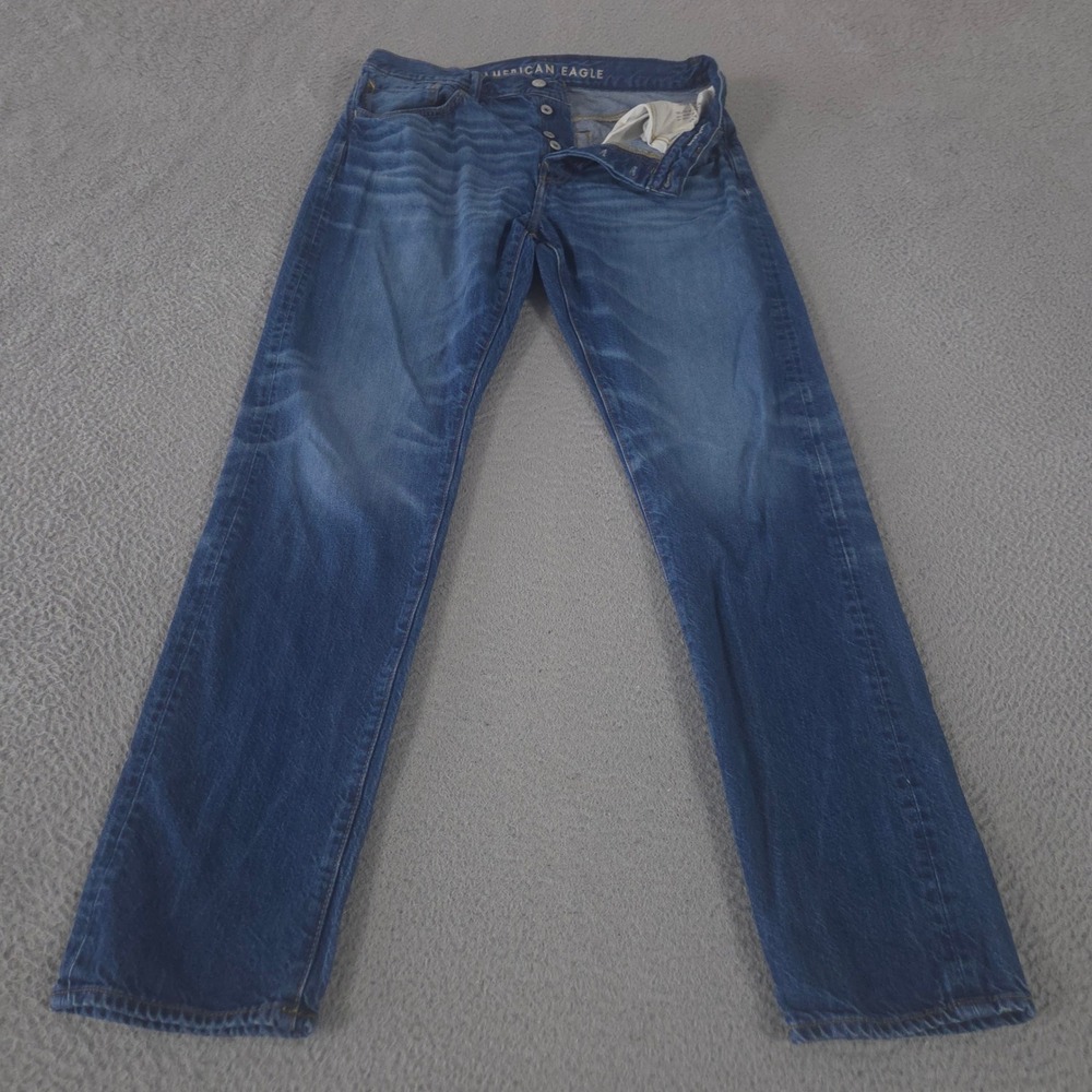 American‎ Eagle Jeans Mens 38x33 Athletic Fit Organic Cotton Button Fly Denim